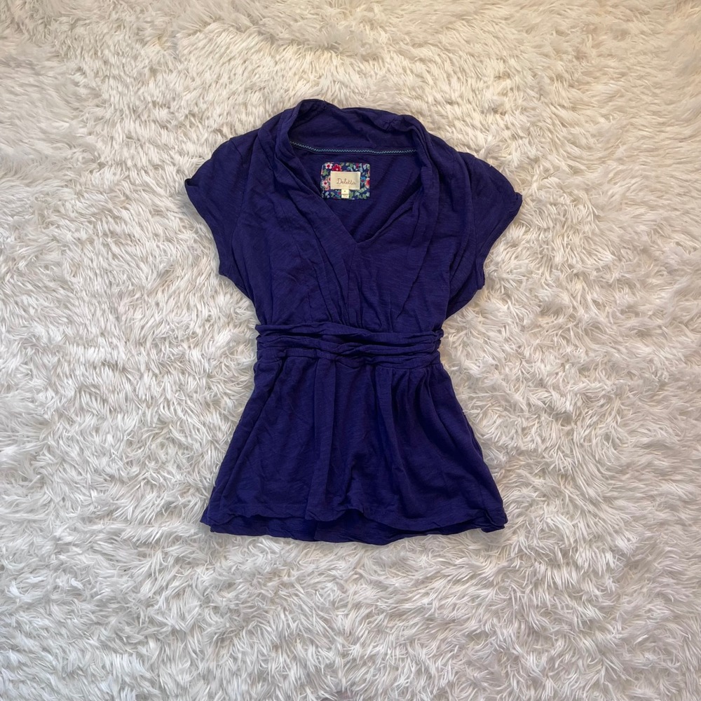 y2k dark purple ruffle baby doll top medium